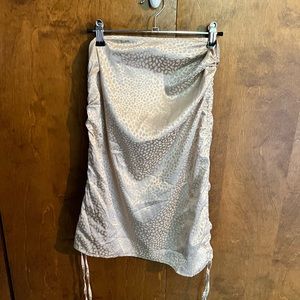 kahki cheetah print silk party skirt